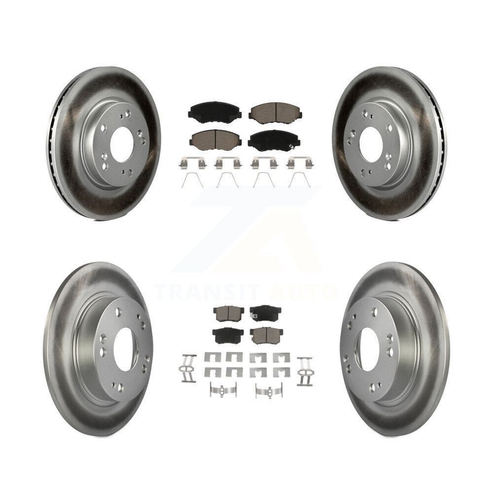 [Front+Rear] 2013 Acura ILX 2.0L Premium Coated Rotors & Ceramic Pads Brake Kit For Max Braking