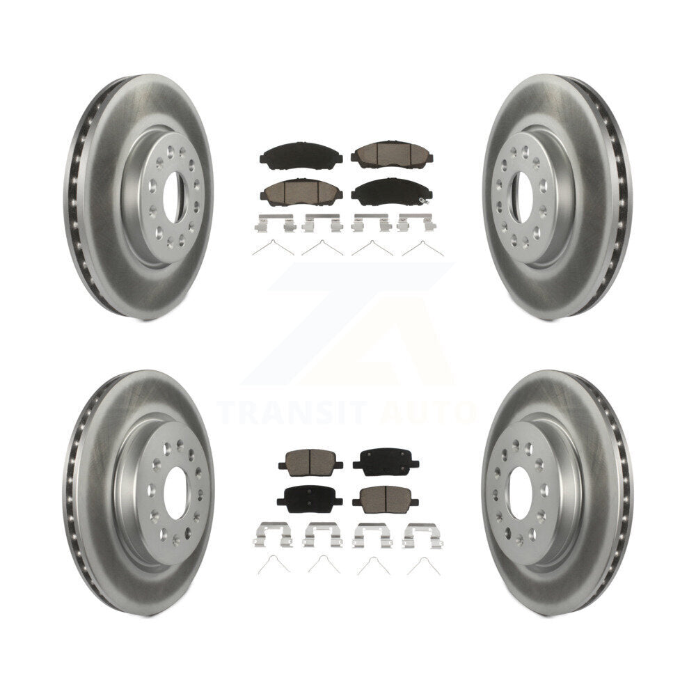 Front Rear Coated Brake Rotors Ceramic Pad Kit For Chevrolet Traverse GMC Acadia