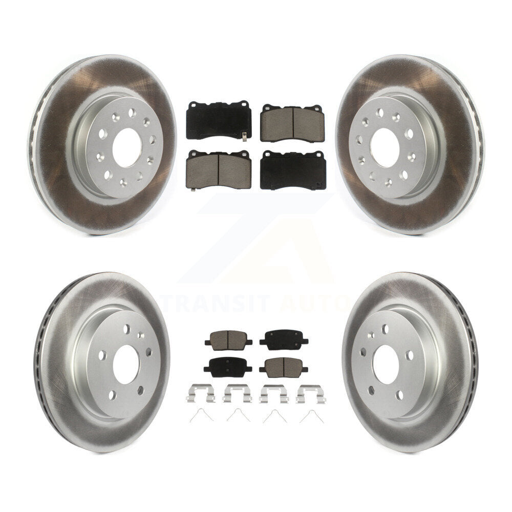Front Rear Coated Disc Brake Rotors And Ceramic Pads Kit For Chevrolet Camaro