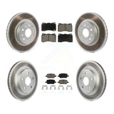 Front Rear Coated Disc Brake Rotors And Ceramic Pads Kit For Chevrolet Camaro