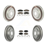 Front Rear Coated Brake Rotor Ceramic Pad Kit For Cadillac XT5 Buick Enclave XT6