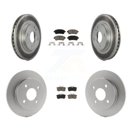 Front Rear Coated Disc Brake Rotors And Ceramic Pads Kit For Ford Fiesta