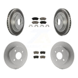 Front Rear Coated Disc Brake Rotors And Ceramic Pads Kit For Ford Fiesta