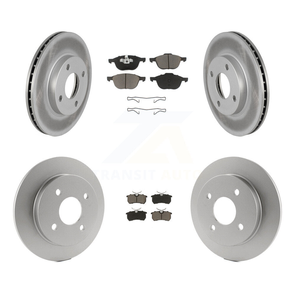 [Front+Rear] 2004 Ford Focus From 04 05 Premium Coated Rotors & Ceramic Pads Brake Kit For Max Braking