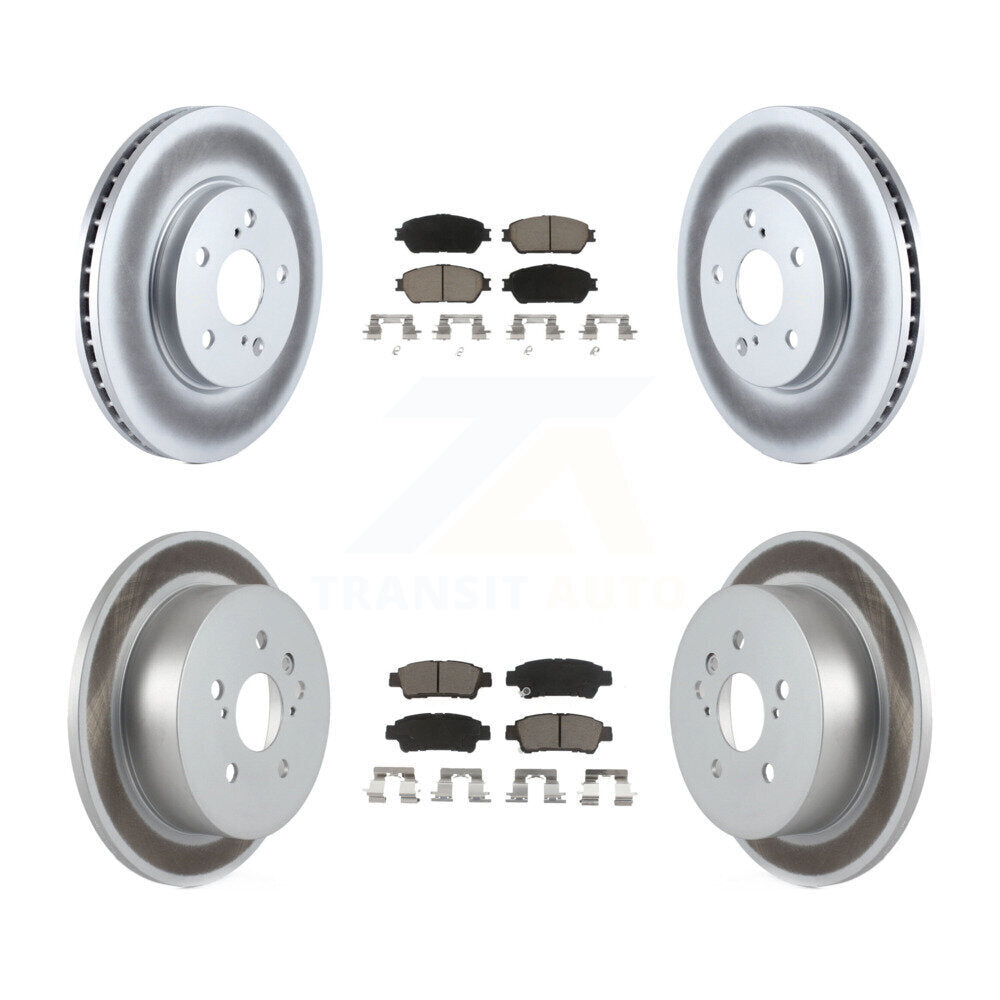 [Front+Rear] 2004-2010 Toyota Sienna Premium Coated Rotors & Ceramic Pads Brake Kit For Max Braking