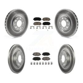 Front Rear Coated Disc Brake Rotors And Ceramic Pads Kit For Chrysler 200