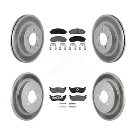 Front Rear Coated Disc Brake Rotor And Ceramic Pad Kit For Ford Explorer Mercury