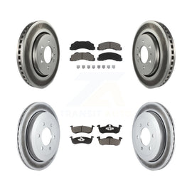 Front Rear Coated Disc Brake Rotor & Ceramic Pad Kit For Ford Expedition Lincoln