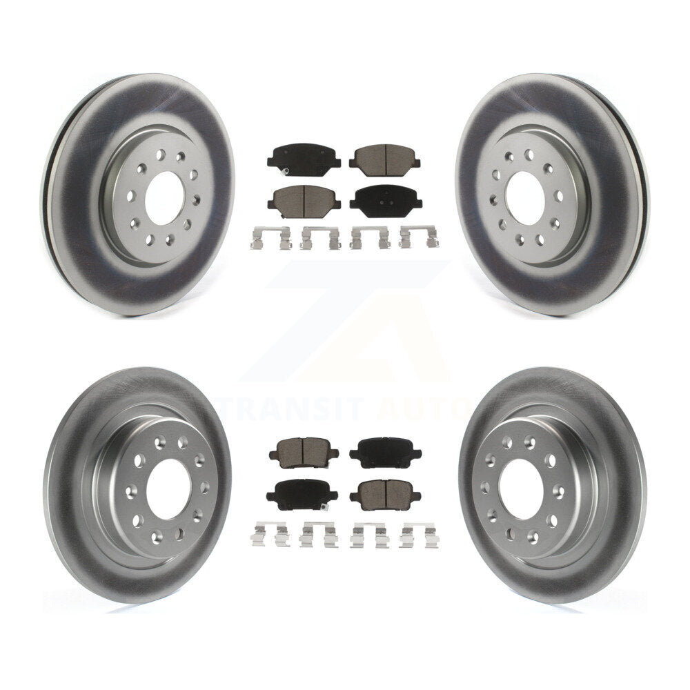 Front Rear Coated Brake Rotors Ceramic Pad Kit For Chevrolet Equinox GMC Terrain