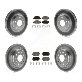 Front Rear Coated Brake Rotor & Ceramic Pad Kit For Chevrolet Equinox Malibu GMC