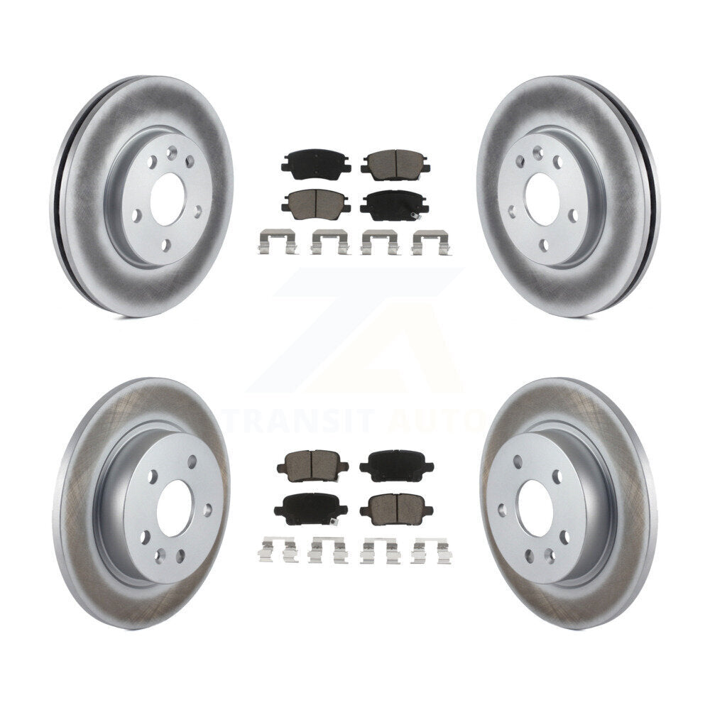 Front Rear Coated Disc Brake Rotors And Ceramic Pads Kit For Chevrolet Cruze