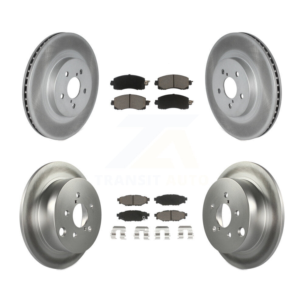 Front Rear Coated Disc Brake Rotors Ceramic Pad Kit For Subaru Crosstrek Impreza