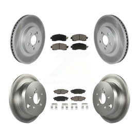 Front Rear Coated Disc Brake Rotors Ceramic Pad Kit For Subaru Crosstrek Impreza