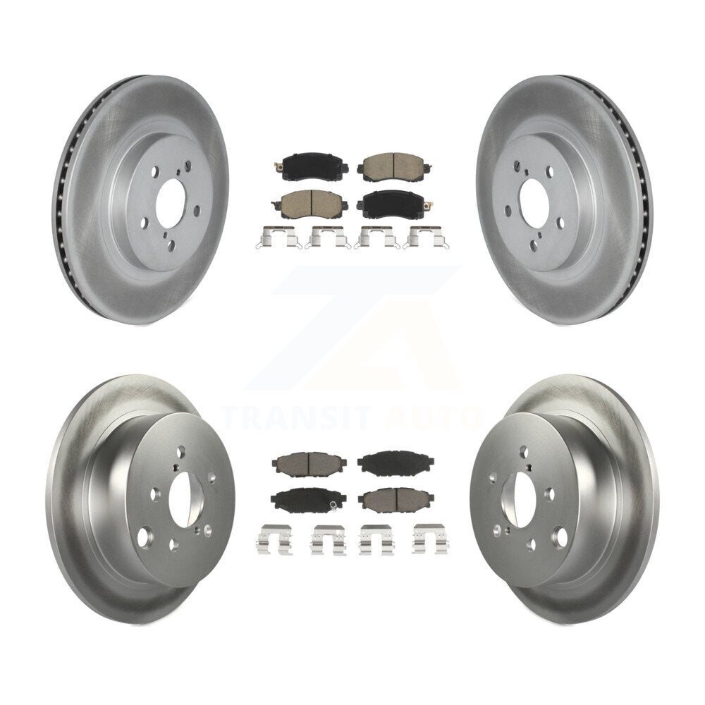 Front Rear Coated Disc Brake Rotors Ceramic Pad Kit For Subaru Crosstrek Impreza