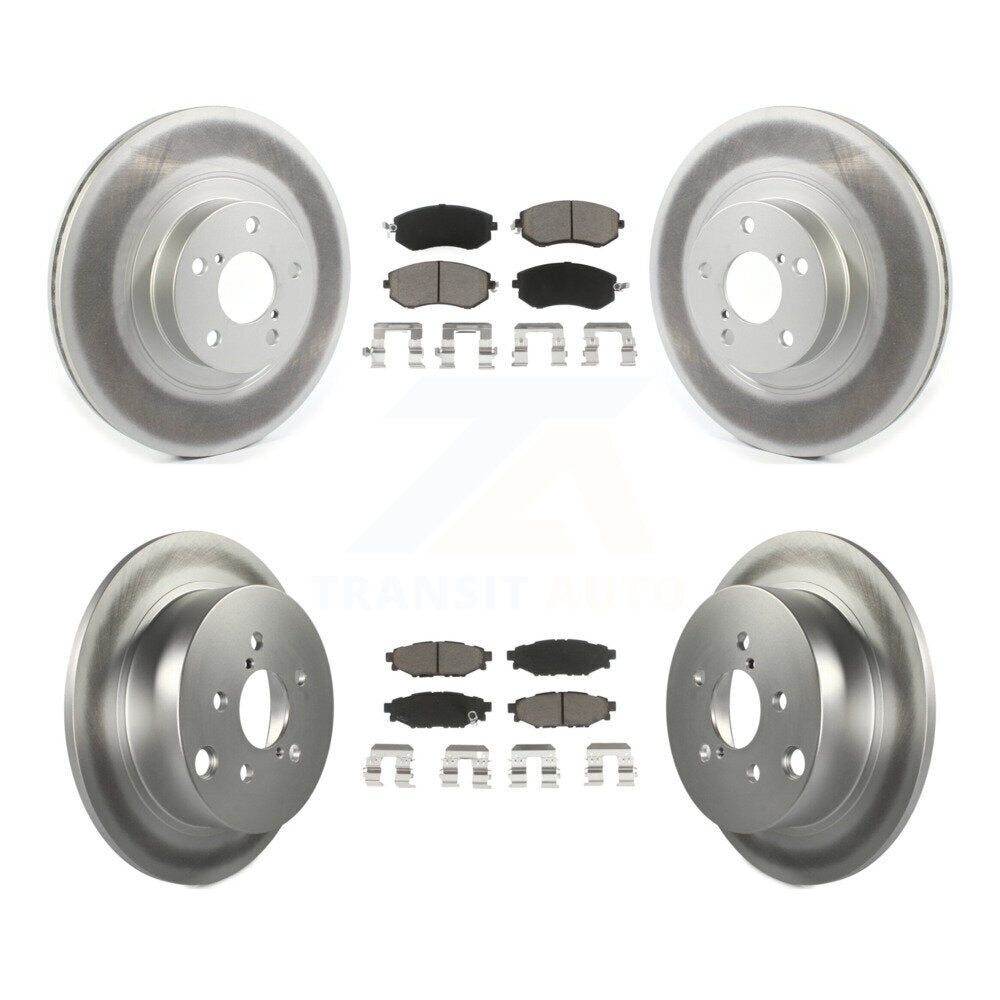 Front Rear Coated Brake Rotor & Ceramic Pad Kit For Subaru Forester XV Crosstrek