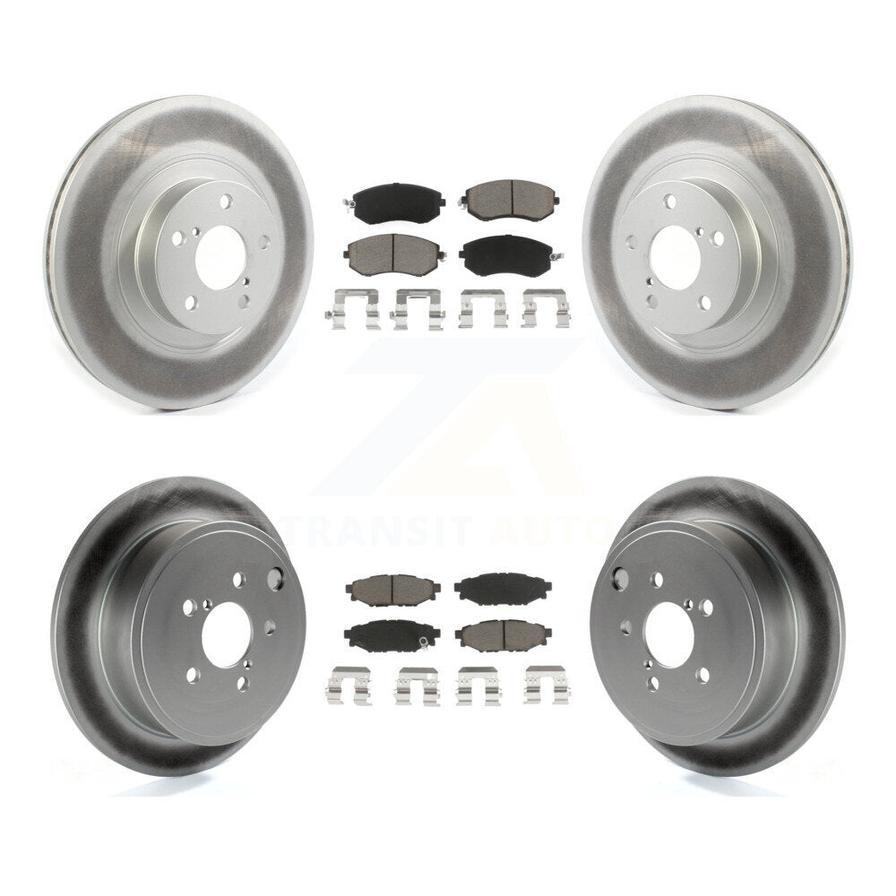 Front Rear Coat Brake Rotors Ceramic Pad Kit For Subaru Impreza Outback Forester