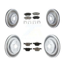 Front Rear Coated Disc Brake Rotor Ceramic Pad Kit For Subaru Outback Legacy WRX