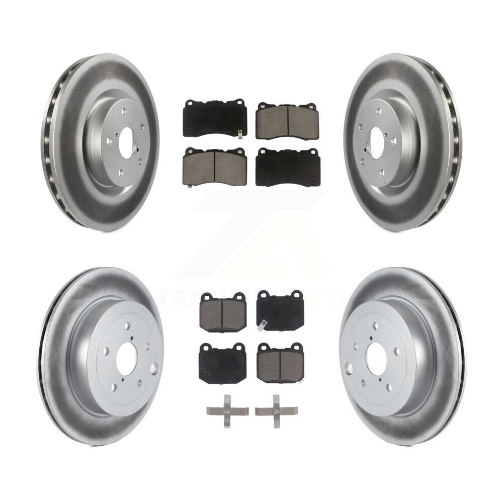 Front Rear Coated Disc Brake Rotors & Ceramic Pad Kit For Subaru Impreza WRX STI