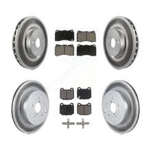 Charger l'image dans la galerie, Front Rear Coated Disc Brake Rotors &amp; Ceramic Pad Kit For Subaru Impreza WRX STI