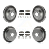 Front Rear Coated Disc Brake Rotors And Ceramic Pads Kit For Subaru Impreza