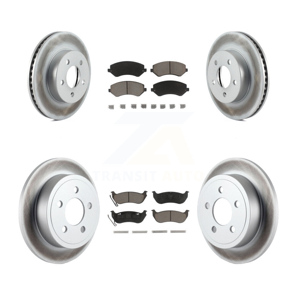 [Front+Rear] 2003-2007 Jeep Liberty Premium Coated Rotors & Ceramic Pads Brake Kit For Max Braking