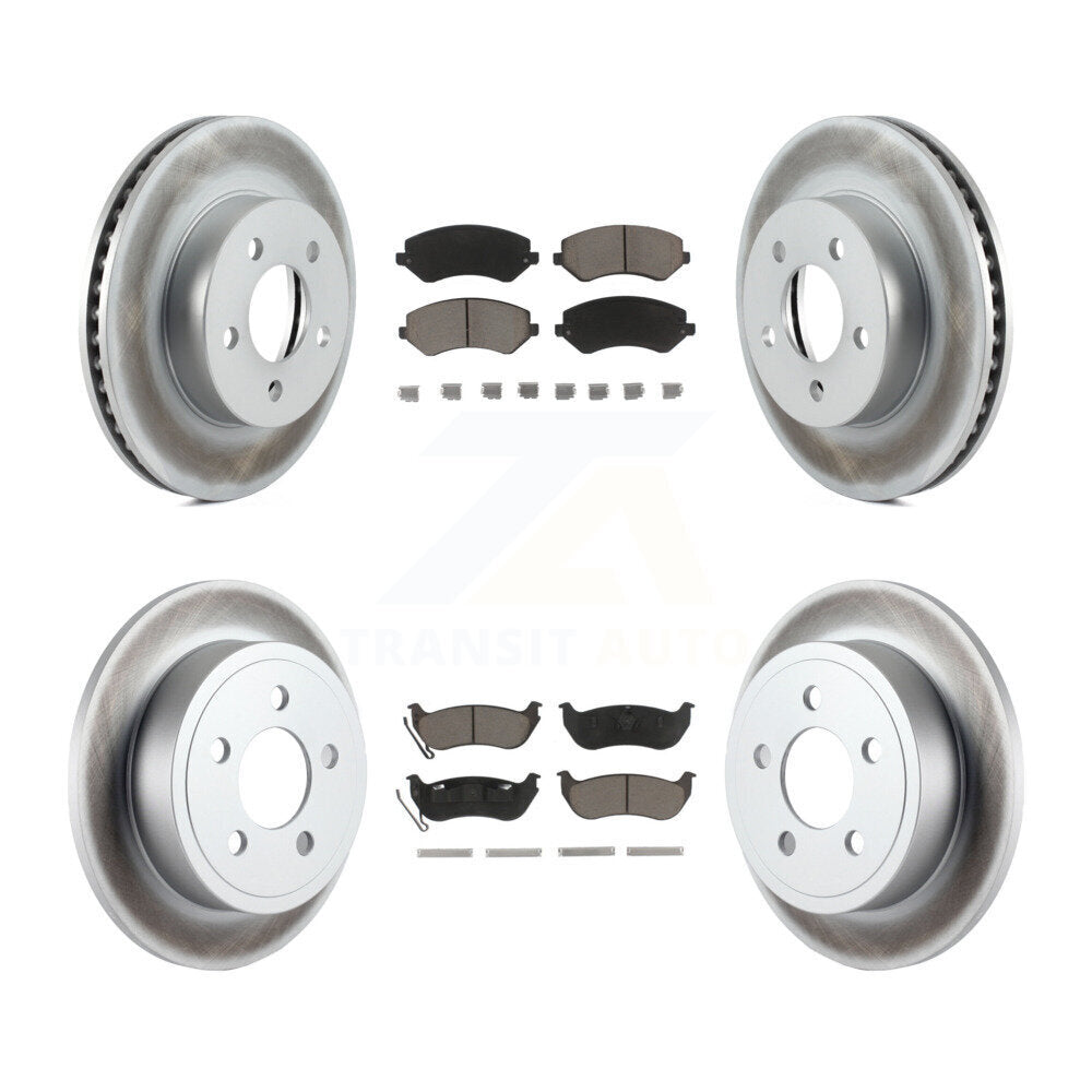 [Front+Rear] 2003-2007 Jeep Liberty Premium Coated Rotors & Ceramic Pads Brake Kit For Max Braking