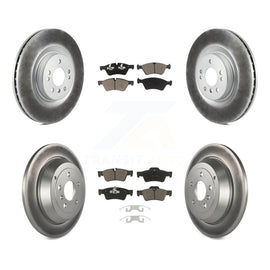 Front Rear Coated Disc Brake Rotors And Ceramic Pads Kit For Mercedes-Benz ML320