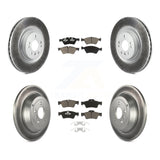 Front Rear Coated Disc Brake Rotors And Ceramic Pads Kit For Mercedes-Benz ML320
