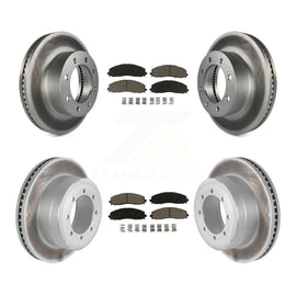 Front Rear Coat Disc Brake Rotor Ceramic Pad Kit For Ford F-250 Super Duty F-350