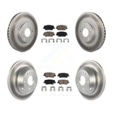 Front Rear Coated Brake Rotor & Ceramic Pad Kit For Kia Sorento Hyundai Santa Fe