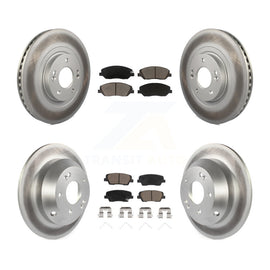 Front Rear Coated Disc Brake Rotors And Ceramic Pads Kit For Hyundai Santa Fe XL