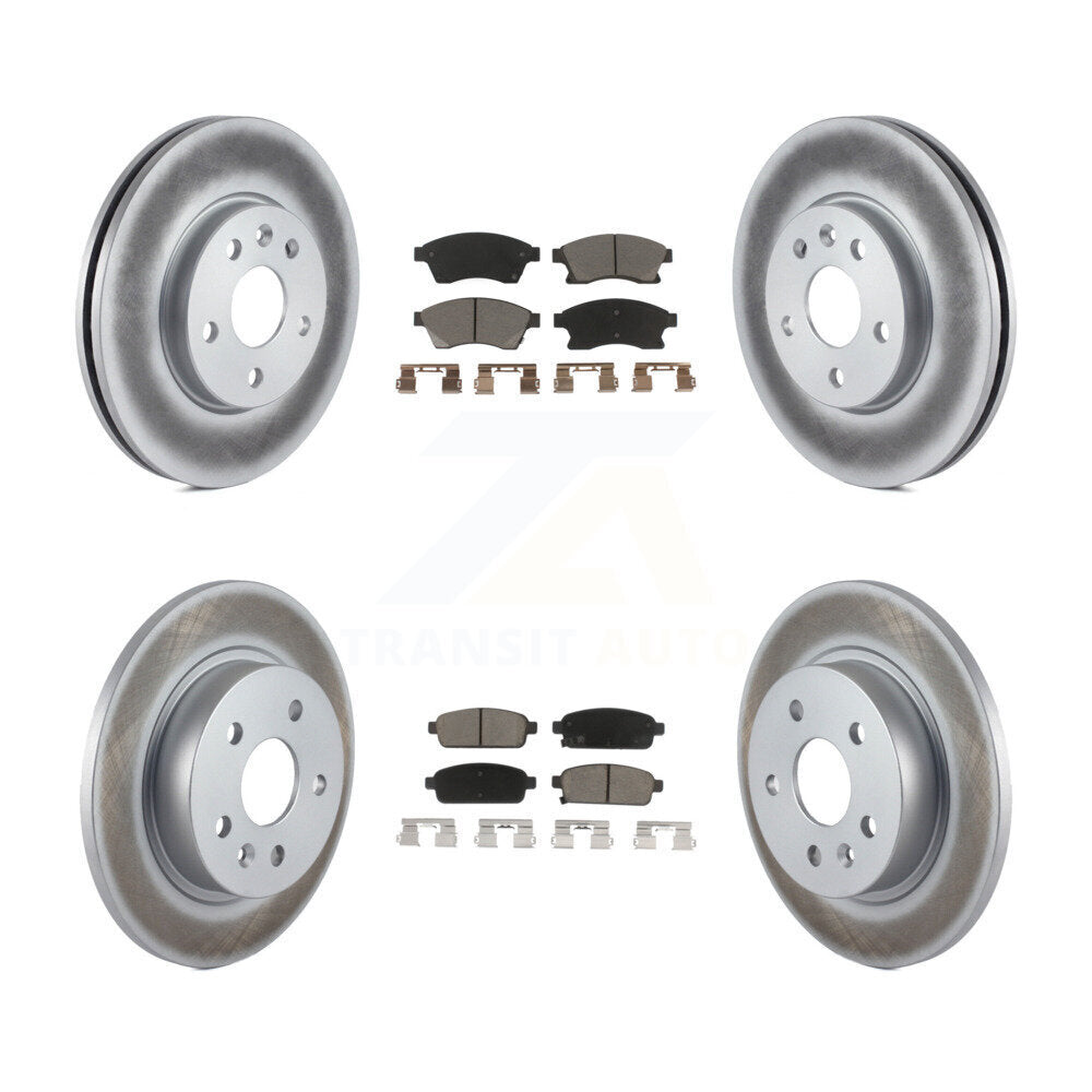 Front Rear Coated Brake Rotors Ceramic Pad Kit For Chevrolet Cruze Sonic Limited