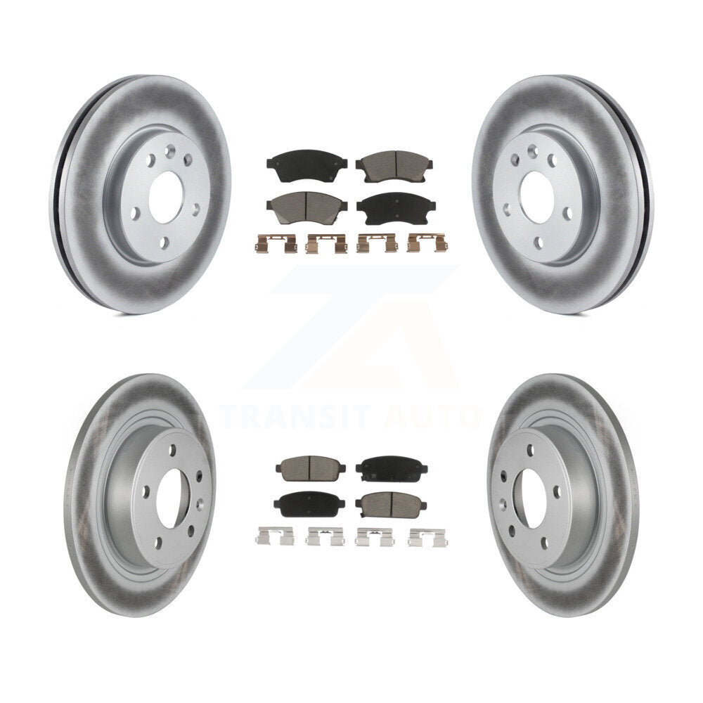 Front Rear Coated Disc Brake Rotors And Ceramic Pads Kit For Chevrolet Cruze