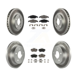 Front Rear Coated Disc Brake Rotors And Ceramic Pads Kit For Ford Mustang