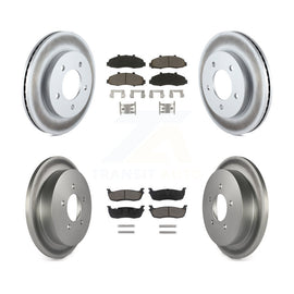 Front Rear Coated Disc Brake Rotor & Ceramic Pad Kit For Ford F-150 Heritage 4WD