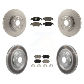 Front Rear Coated Disc Brake Rotors And Ceramic Pads Kit For Audi Q5 S5