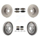 Front Rear Coated Disc Brake Rotors And Ceramic Pads Kit For Audi Q5 S5