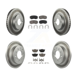 Front Rear Coated Disc Brake Rotors And Ceramic Pads Kit For Hyundai Tiburon