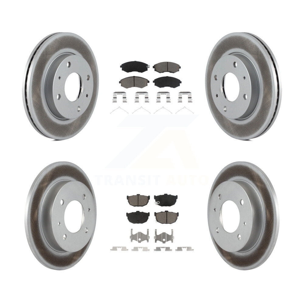 Front Rear Coated Disc Brake Rotors And Ceramic Pads Kit For Hyundai Elantra