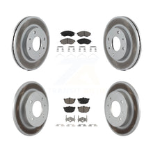 Charger l'image dans la galerie, Front Rear Coated Disc Brake Rotors And Ceramic Pads Kit For Hyundai Elantra