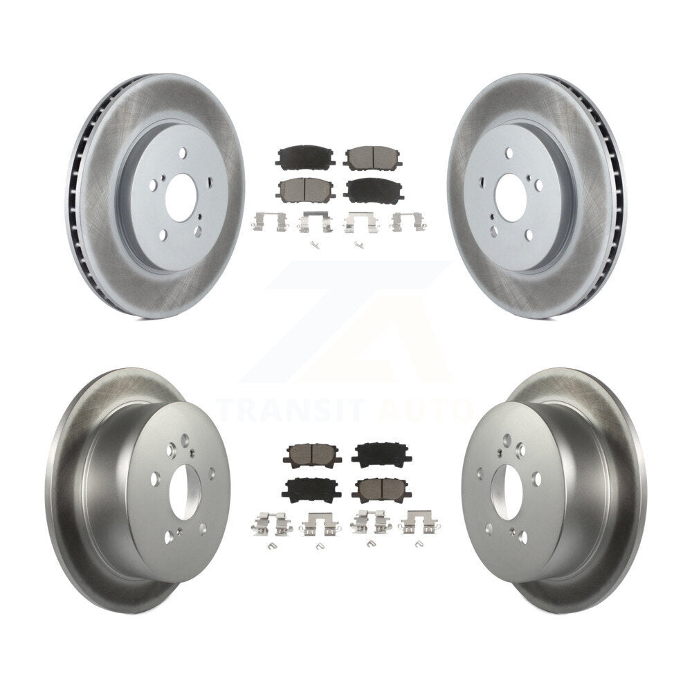 Front Rear Coated Brake Rotors Ceramic Pad Kit For Lexus Toyota Highlander RX350