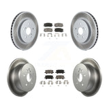 Front Rear Coated Brake Rotors Ceramic Pad Kit For Lexus Toyota Highlander RX350