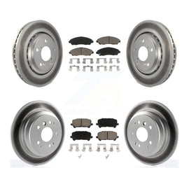 Front Rear Coated Disc Brake Rotor And Ceramic Pad Kit For Honda Pilot Ridgeline