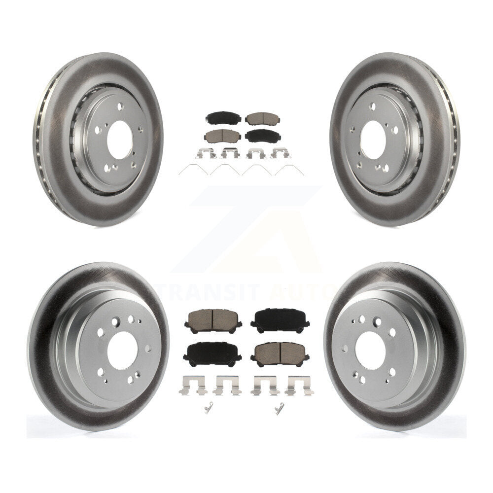 [Front+Rear] 2019-2022 Honda Passport Premium Coated Rotors & Ceramic Pads Brake Kit For Max Braking