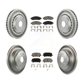 [Front+Rear] 2014-2016 Acura MDX Premium Coated Rotors & Ceramic Pads Brake Kit For Max Braking