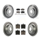 Front Rear Coated Disc Brake Rotors And Ceramic Pad Kit For Mercedes-Benz SLK280