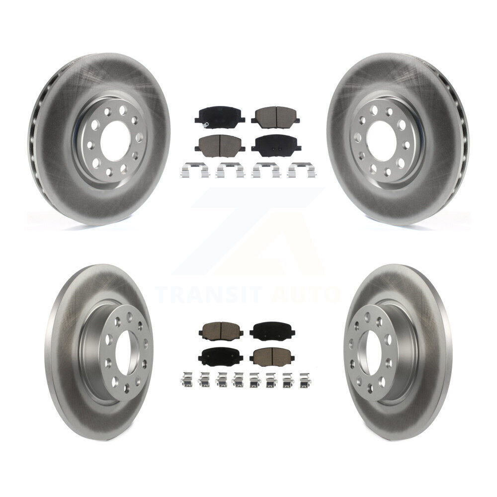 Front Rear Coated Disc Brake Rotor & Ceramic Pad Kit For Jeep Renegade Fiat 500X