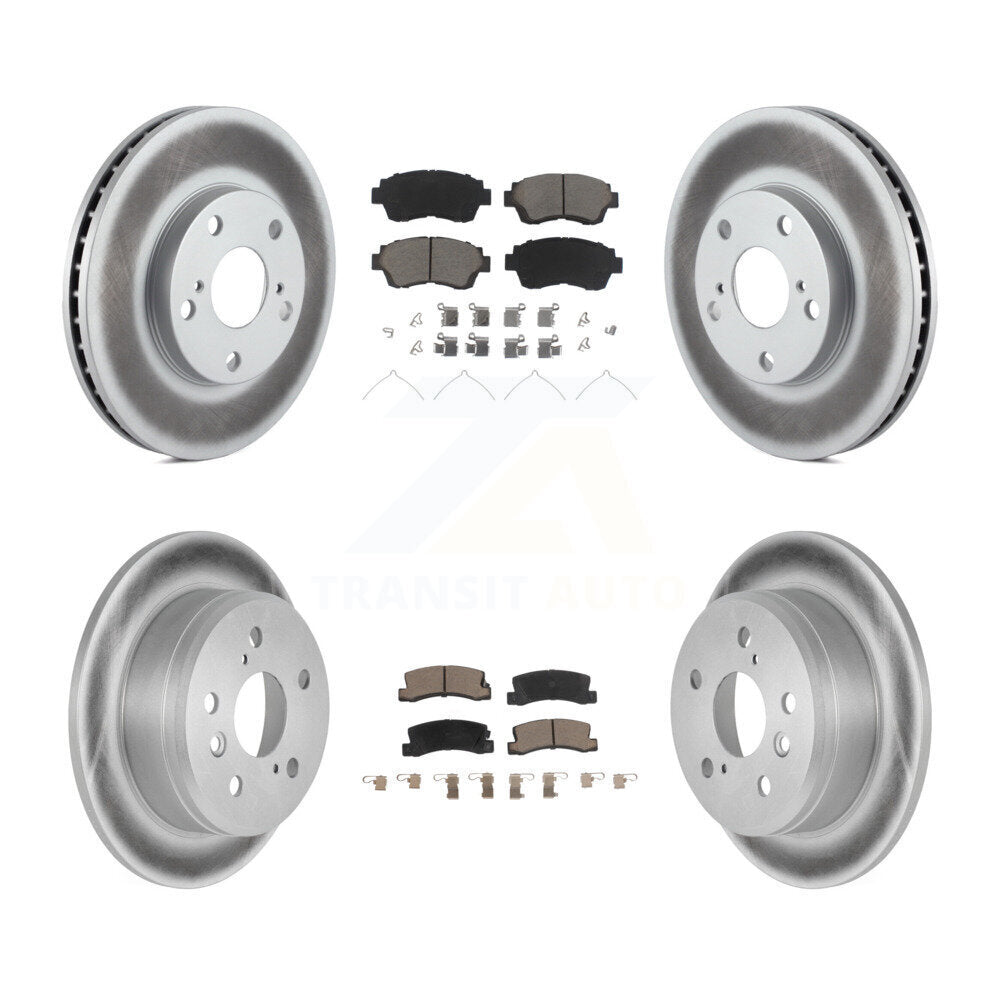Front Rear Coated Disc Brake Rotors And Ceramic Pads Kit For Toyota Camry