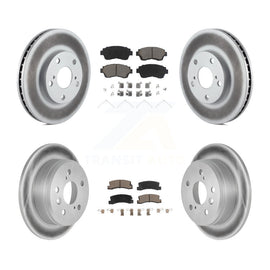 Front Rear Coated Disc Brake Rotors And Ceramic Pads Kit For Toyota Camry