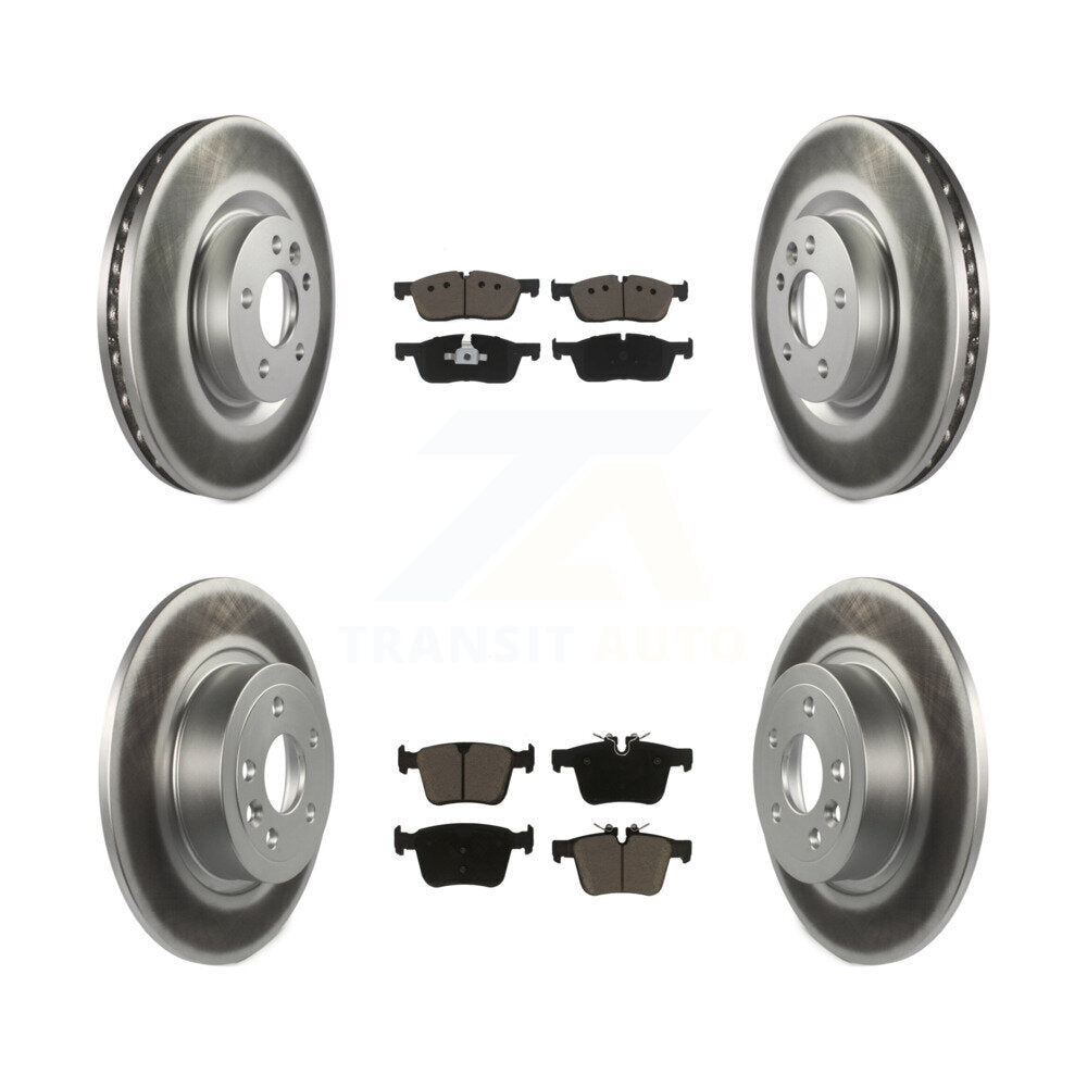 Front Rear Coated Disc Brake Rotor & Ceramic Pad Kit For Land Rover Range Evoque